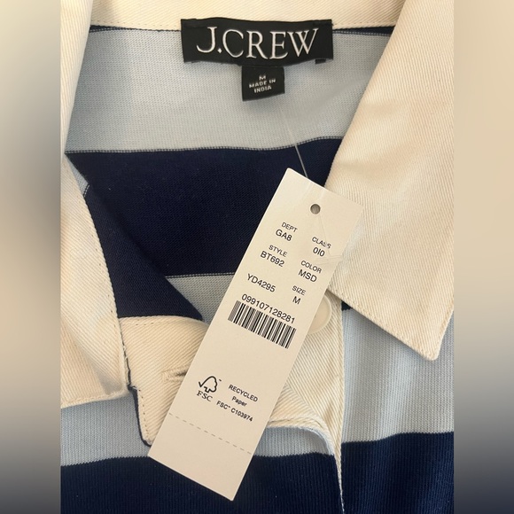 J. Crew Long Sleeve Cotton Rugby Shirt NWT - Picture 3 of 5